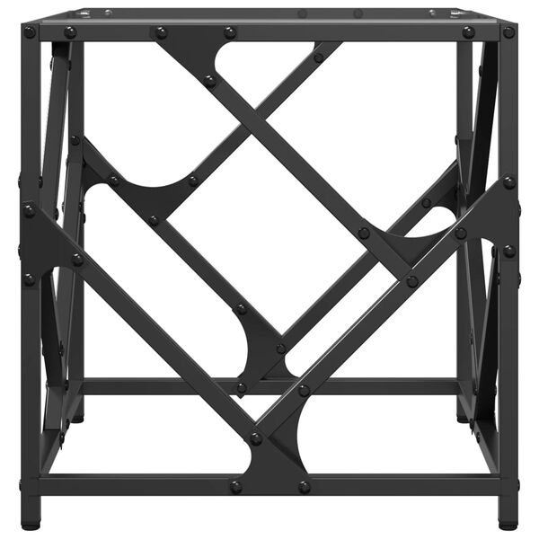 vidaXL Salontafel met transparant glazen blad 40x40x41 cm staal