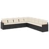 vidaXL 9-delige Loungeset met kussens poly rattan zwart