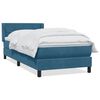 vidaXL Boxspring met matras fluweel donkerblauw 100x220 cm