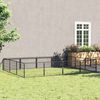 vidaXL Hondenkennel 12 m&sup2; staal zwart