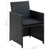 vidaXL 4-delige Loungeset met kussens poly rattan zwart
