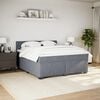 vidaXL Boxspring met matras fluweel donkergrijs 200x200 cm