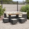 vidaXL Tuin Sofa Set met kussen met opslag 9 pcs Zwart en cr&egrave;me