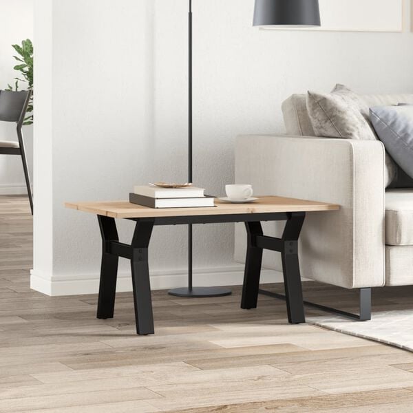 vidaXL Salontafel Y-frame 80x50x40 cm massief grenenhout en staal