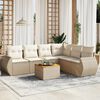 vidaXL 7-delige Loungeset met kussens poly rattan beige