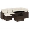 vidaXL 7-delige Loungeset met kussens poly rattan bruin