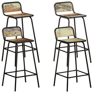 vidaXL Barstoelen 4 st massief gerecycled hout
