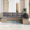 vidaXL Tuin Sofa Set met kussen met opslag 8 pcs Beige Poly riet