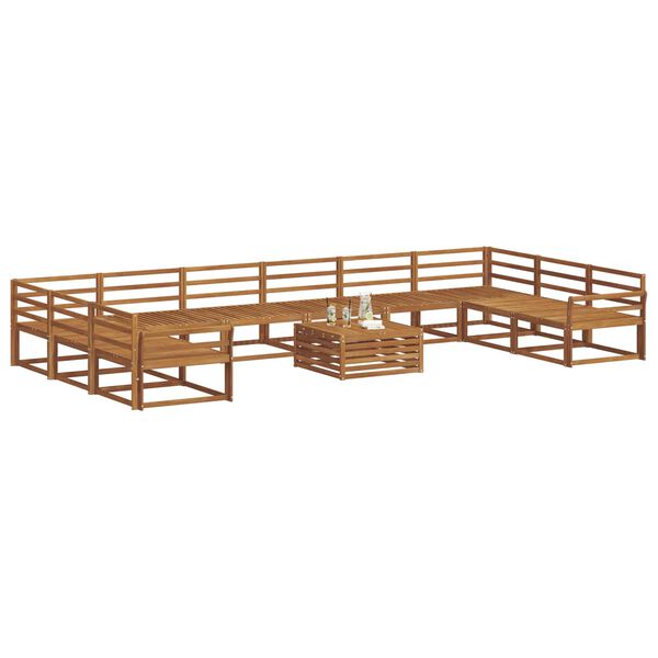 vidaXL Buiten bankenset 11 pcs Naturel Massief Acaciahout