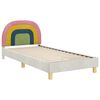 vidaXL Bedframe voor kinderen met hoofdbord Crème 90 x 190 cm Fluweel