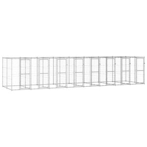 vidaXL Hondenkennel 19,36 m&sup2; gegalvaniseerd staal