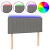 vidaXL Hoofdbord LED 100x5x78/88 cm stof donkergrijs