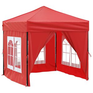 vidaXL Partytent inklapbaar met zijwanden 2x2 m rood