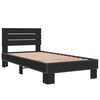 vidaXL Bedframe bewerkt hout en metaal zwart 90x190 cm