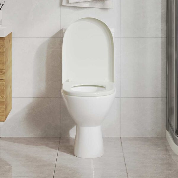 vidaXL Toiletbril soft-close met quick-release ontwerp vierkant wit