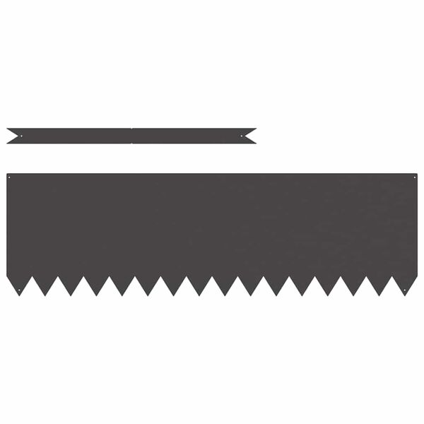 vidaXL Tuinrand 30 pcs Zwart 100 x 0.05 x 20 cm Koudgewalst staal