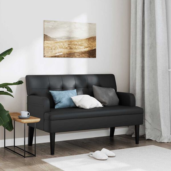 vidaXL Bank met rugleuning zwart 112x65,5x75 cm kunstleer