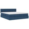vidaXL Bed met LED-striplichten met hoofdeinde Blauw 180 x 200 cm Stof