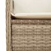 vidaXL 4-delige Loungeset met kussens poly rattan beige