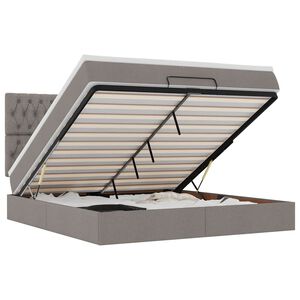 vidaXL Ottoman bed met matras 180x200cm stof taupe