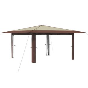 vidaXL Paviljoen zonder Zijwand 4 x 4 m Cr&egrave;me en bruin