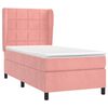 vidaXL Boxspring met matras fluweel roze 100x200 cm