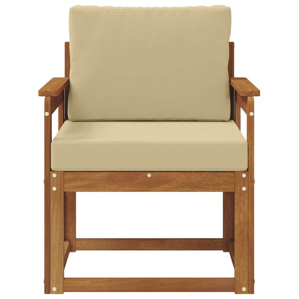 vidaXL Tuinbank Massief Acaciahout en Polyester Naturel