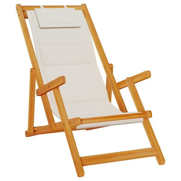 vidaXL Strandstoel 2 pcs Bruin 61.5 x 123 x 82cm Massief acaciahout