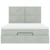 vidaXL Ottoman bed met matrassen 140x190cm fluweel lichtgrijs
