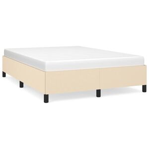 vidaXL Bedframe zonder matras stof cr&egrave;mekleurig 140x190 cm