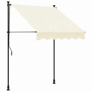 vidaXL Luifel uittrekbaar 200x115 cm stof en staal cr&egrave;mekleurig