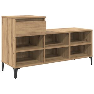 vidaXL Schoenenkast 102 x 36 x 60 cm Bewerkt hout Artisanaal eiken