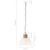 vidaXL Hanglamp industrieel rond E27 51 cm massief mangohout wit