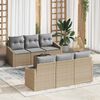 vidaXL Bankstel met kussen 7 pcs Beige en Licht Grijs poly rattan