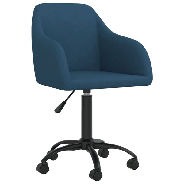 vidaXL Eetkamerstoelen draaibaar 4 st fluweel blauw