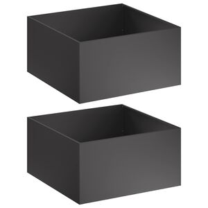 vidaXL Plantenbak 2 st Zwart 60 x 60 x 40 cm Koudgewalst staal
