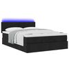 vidaXL Bed poef met matras en LED's stof 140x190 cm zwart