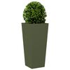 vidaXL Plantenbakken 2 st 35x35x75 cm staal olijfgroen