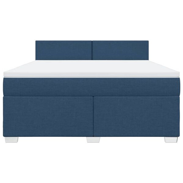 vidaXL Boxspring met matras stof blauw 180x200 cm