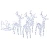 vidaXL Kerstdecoratie rendieren en slee 280x28x55 cm acryl