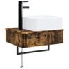 vidaXL Wandgemonteerde Wastafel Gerookt eiken 53 x 35 x 39 cm