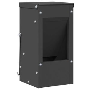 vidaXL Konijnenvoer Zwart 12,5 x 12,5 x 25 cm 1,5 kg Koudgewalst Staal