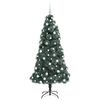 vidaXL Kunstkerstboom met verlichting en ballenset Groen 180 cm PET