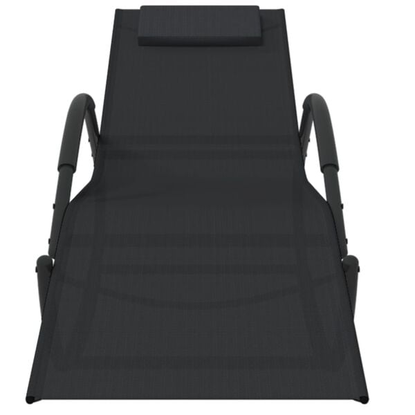 vidaXL Ligbedden schommelend 2 st staal en textileen zwart