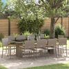 vidaXL Tuin eettafelset 11 pcs Grijs poly rattan