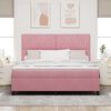 vidaXL Boxspringbed met matras met hoofdeinde Roze 180 x 200 cm Stof