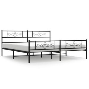 vidaXL Bedframe met voetbord zonder matras metaal zwart 180x200 cm
