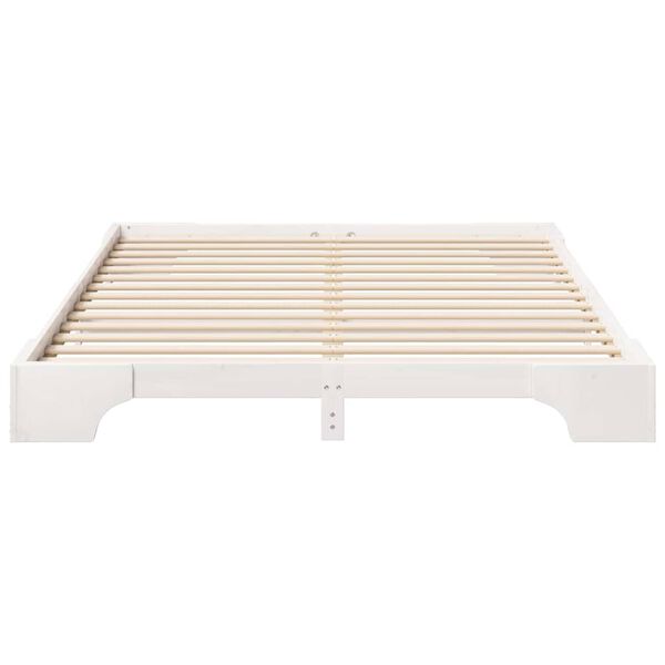 vidaXL Bedframe Wit 160 x 220 cm Massief grenenhout