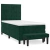 vidaXL Boxspring met matras fluweel donkergroen 100x200 cm
