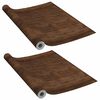 vidaXL Deurfolies zelfklevend 2 st 210x90 cm PVC donkereikenkleurig